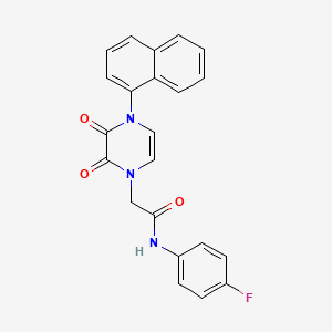 molecular formula C22H16FN3O3 B2862354 N-(4-fluorophenyl)-2-(4-naphthalen-1-yl-2,3-dioxopyrazin-1-yl)acetamide CAS No. 898429-09-9