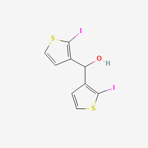 molecular formula C9H6I2OS2 B2862364 Bis(2-iodothiophen-3-yl)methanol CAS No. 474416-59-6