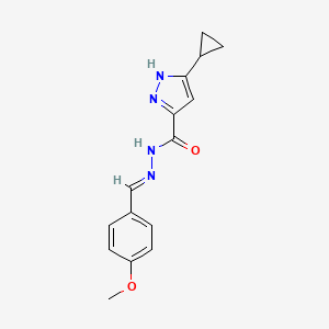 3-cyclopropyl-N'-[(E)-(4-methoxyphenyl)methylidene]-1H-pyrazole-5-carbohydrazide