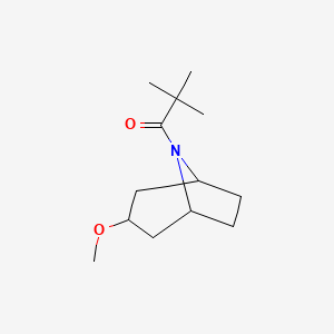 molecular formula C13H23NO2 B2862395 1-((1R,5S)-3-methoxy-8-azabicyclo[3.2.1]octan-8-yl)-2,2-dimethylpropan-1-one CAS No. 2309310-46-9