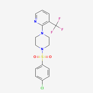 1-(4-Chlorophenyl)sulfonyl-4-[3-(trifluoromethyl)pyridin-2-yl]piperazine