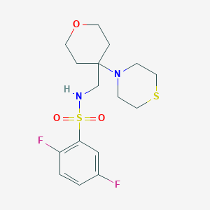 2,5-Difluoro-N-[(4-thiomorpholin-4-yloxan-4-yl)methyl]benzenesulfonamide
