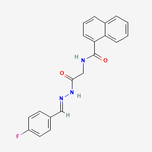 (E)-N-(2-(2-(4-fluorobenzylidene)hydrazinyl)-2-oxoethyl)-1-naphthamide