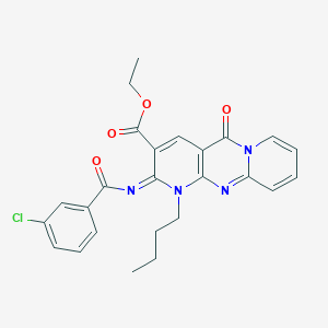 (Z)-ethyl 1-butyl-2-((3-chlorobenzoyl)imino)-5-oxo-2,5-dihydro-1H-dipyrido[1,2-a:2',3'-d]pyrimidine-3-carboxylate