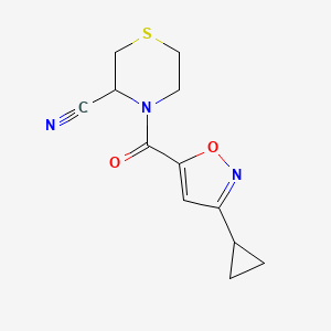 4-(3-Cyclopropyl-1,2-oxazole-5-carbonyl)thiomorpholine-3-carbonitrile