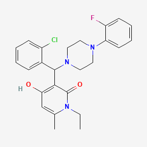3-((2-chlorophenyl)(4-(2-fluorophenyl)piperazin-1-yl)methyl)-1-ethyl-4-hydroxy-6-methylpyridin-2(1H)-one