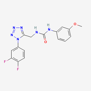 molecular formula C16H14F2N6O2 B2862424 1-((1-(3,4-difluorophenyl)-1H-tetrazol-5-yl)methyl)-3-(3-methoxyphenyl)urea CAS No. 942000-85-3