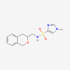 molecular formula C14H17N3O3S B2862425 N-(isochroman-3-ylmethyl)-1-methyl-1H-imidazole-4-sulfonamide CAS No. 2034439-33-1