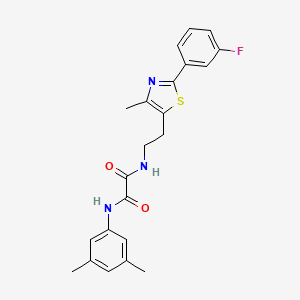 molecular formula C22H22FN3O2S B2862426 N-(3,5-dimethylphenyl)-N'-{2-[2-(3-fluorophenyl)-4-methyl-1,3-thiazol-5-yl]ethyl}ethanediamide CAS No. 895803-77-7