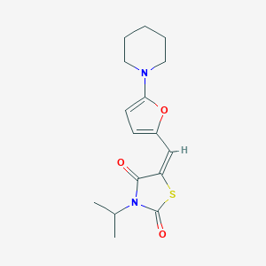 molecular formula C16H20N2O3S B286243 3-Isopropyl-5-{[5-(1-piperidinyl)-2-furyl]methylene}-1,3-thiazolidine-2,4-dione 