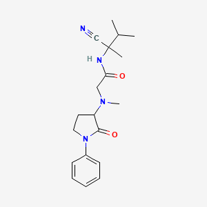 molecular formula C19H26N4O2 B2862430 N-(1-cyano-1,2-dimethylpropyl)-2-[methyl(2-oxo-1-phenylpyrrolidin-3-yl)amino]acetamide CAS No. 1333969-41-7