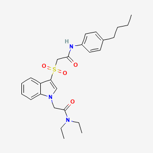 2-(3-((2-((4-butylphenyl)amino)-2-oxoethyl)sulfonyl)-1H-indol-1-yl)-N,N-diethylacetamide