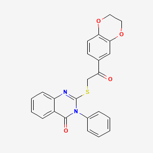 2-((2-(2,3-dihydrobenzo[b][1,4]dioxin-6-yl)-2-oxoethyl)thio)-3-phenylquinazolin-4(3H)-one