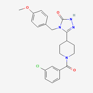 molecular formula C22H23ClN4O3 B2862441 5-[1-(3-chlorobenzoyl)piperidin-4-yl]-4-(4-methoxybenzyl)-2,4-dihydro-3H-1,2,4-triazol-3-one CAS No. 1775385-40-4