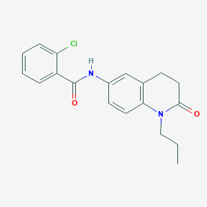 molecular formula C19H19ClN2O2 B2862442 2-chloro-N-(2-oxo-1-propyl-1,2,3,4-tetrahydroquinolin-6-yl)benzamide CAS No. 954608-18-5