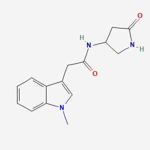 molecular formula C15H17N3O2 B2862464 2-(1-甲基-1H-吲哚-3-基)-N-(5-氧代吡咯烷-3-基)乙酰胺 CAS No. 1351632-95-5