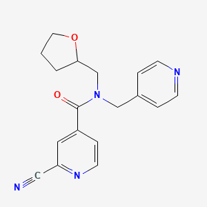 molecular formula C18H18N4O2 B2862466 2-cyano-N-[(oxolan-2-yl)methyl]-N-[(pyridin-4-yl)methyl]pyridine-4-carboxamide CAS No. 2094834-38-3