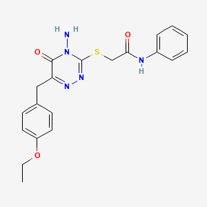 2-[[4-amino-6-[(4-ethoxyphenyl)methyl]-5-oxo-1,2,4-triazin-3-yl]sulfanyl]-N-phenylacetamide