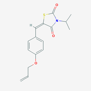 molecular formula C16H17NO3S B286247 (5E)-3-(propan-2-yl)-5-[4-(prop-2-en-1-yloxy)benzylidene]-1,3-thiazolidine-2,4-dione 