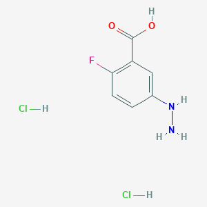 molecular formula C7H9Cl2FN2O2 B2862472 2-Fluoro-5-hydrazinylbenzoic acid dihydrochloride CAS No. 1864056-29-0