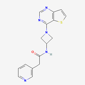molecular formula C16H15N5OS B2862479 2-Pyridin-3-yl-N-(1-thieno[3,2-d]pyrimidin-4-ylazetidin-3-yl)acetamide CAS No. 2380097-39-0