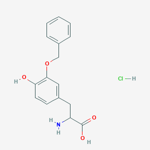 molecular formula C16H18ClNO4 B2862481 2-Amino-3-(4-hydroxy-3-phenylmethoxyphenyl)propanoic acid;hydrochloride CAS No. 2418649-61-1