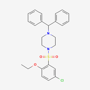 molecular formula C25H27ClN2O3S B2862483 1-(5-氯-2-乙氧基苯磺酰基)-4-(二苯甲基)哌嗪 CAS No. 943191-40-0