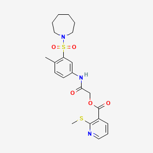 [2-[3-(Azepan-1-ylsulfonyl)-4-methylanilino]-2-oxoethyl] 2-methylsulfanylpyridine-3-carboxylate