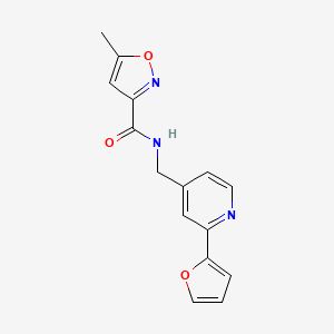 molecular formula C15H13N3O3 B2862495 N-((2-(呋喃-2-基)吡啶-4-基)甲基)-5-甲基异恶唑-3-甲酰胺 CAS No. 2034438-33-8