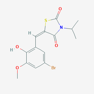molecular formula C14H14BrNO4S B286250 5-(5-Bromo-2-hydroxy-3-methoxybenzylidene)-3-isopropyl-1,3-thiazolidine-2,4-dione 
