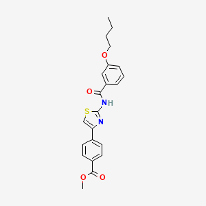 molecular formula C22H22N2O4S B2862502 4-(2-(3-丁氧基苯甲酰胺)噻唑-4-基)苯甲酸甲酯 CAS No. 477551-58-9