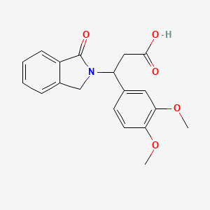 molecular formula C19H19NO5 B2862506 3-(3,4-dimethoxyphenyl)-3-(1-oxo-1,3-dihydro-2H-isoindol-2-yl)propanoic acid CAS No. 167886-75-1