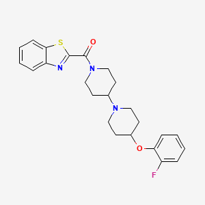molecular formula C24H26FN3O2S B2862507 苯并[d]噻唑-2-基(4-(2-氟苯氧基)-[1,4'-联哌啶]-1'-基)甲苯酮 CAS No. 1705091-70-8