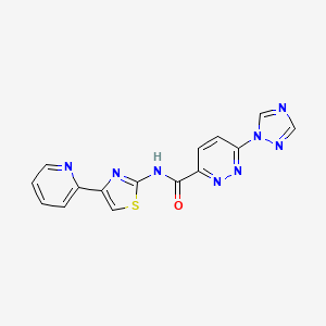 N-(4-(pyridin-2-yl)thiazol-2-yl)-6-(1H-1,2,4-triazol-1-yl)pyridazine-3-carboxamide
