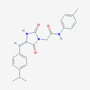 molecular formula C22H23N3O3 B286252 2-[4-(4-isopropylbenzylidene)-2,5-dioxo-1-imidazolidinyl]-N-(4-methylphenyl)acetamide 