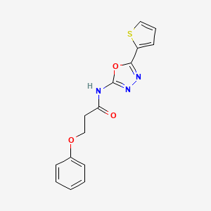 molecular formula C15H13N3O3S B2862522 3-phenoxy-N-(5-(thiophen-2-yl)-1,3,4-oxadiazol-2-yl)propanamide CAS No. 888410-27-3