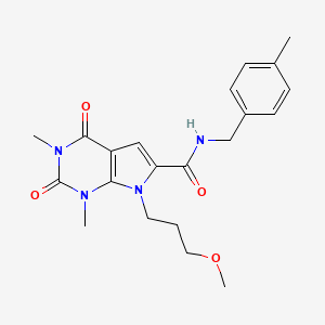molecular formula C21H26N4O4 B2862534 7-(3-甲氧基丙基)-1,3-二甲基-N-(4-甲基苄基)-2,4-二氧代-2,3,4,7-四氢-1H-吡咯并[2,3-d]嘧啶-6-甲酰胺 CAS No. 1021217-29-7