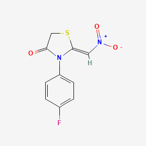 molecular formula C10H7FN2O3S B2862538 (2Z)-3-(4-fluorophenyl)-2-(nitromethylidene)-1,3-thiazolidin-4-one CAS No. 338417-49-5