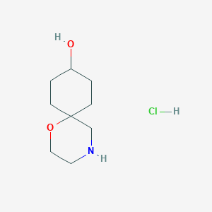 molecular formula C9H18ClNO2 B2862539 1-Oxa-4-azaspiro[5.5]undecan-9-ol;hydrochloride CAS No. 2411249-40-4