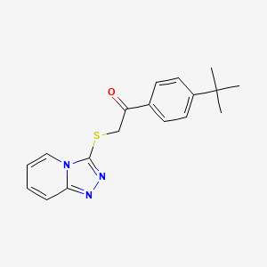 molecular formula C18H19N3OS B2862546 1-(4-Tert-butylphenyl)-2-([1,2,4]triazolo[4,3-a]pyridin-3-ylsulfanyl)ethanone CAS No. 690646-30-1