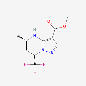 molecular formula C10H12F3N3O2 B2862550 Methyl (5S,7S)-5-methyl-7-(trifluoromethyl)-4,5,6,7-tetrahydropyrazolo[1,5-a]pyrimidine-3-carboxylate CAS No. 2248358-33-8