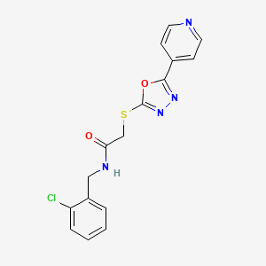 molecular formula C16H13ClN4O2S B2862551 N-(2-氯苄基)-2-((5-(吡啶-4-基)-1,3,4-恶二唑-2-基)硫代)乙酰胺 CAS No. 721406-24-2