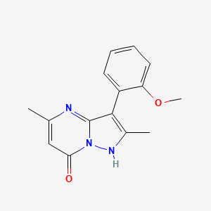 molecular formula C15H15N3O2 B2862553 3-(2-Methoxyphenyl)-2,5-dimethylpyrazolo[1,5-a]pyrimidin-7-ol CAS No. 895837-56-6