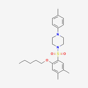 1-[4,5-Dimethyl-2-(pentyloxy)benzenesulfonyl]-4-(4-methylphenyl)piperazine