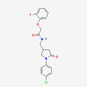 molecular formula C19H18ClFN2O3 B2862562 N-((1-(4-chlorophenyl)-5-oxopyrrolidin-3-yl)methyl)-2-(2-fluorophenoxy)acetamide CAS No. 954705-77-2