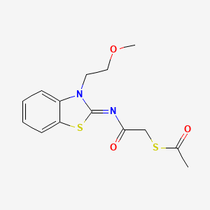 S-[2-[[3-(2-methoxyethyl)-1,3-benzothiazol-2-ylidene]amino]-2-oxoethyl] ethanethioate