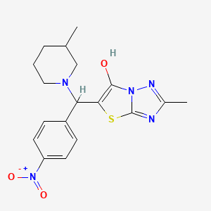 2-Methyl-5-((3-methylpiperidin-1-yl)(4-nitrophenyl)methyl)thiazolo[3,2-b][1,2,4]triazol-6-ol