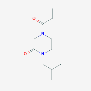 molecular formula C11H18N2O2 B2862567 1-(2-Methylpropyl)-4-prop-2-enoylpiperazin-2-one CAS No. 2224403-88-5