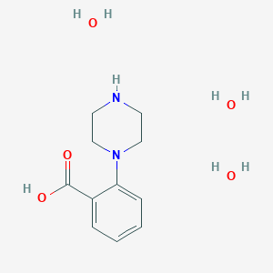 molecular formula C11H20N2O5 B2862568 2-(1-哌嗪基)苯甲酸三水合物 CAS No. 1185169-24-7