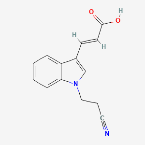 molecular formula C14H12N2O2 B2862570 (2E)-3-[1-(2-cyanoethyl)-1H-indol-3-yl]acrylic acid CAS No. 790271-01-1